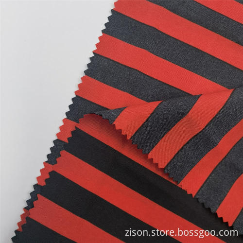 Mode Rot Schwarz Gestreifte bedruckte Polyester Pongee Stoffe